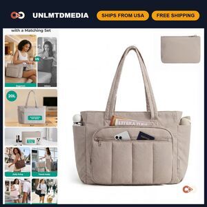 Stylish Women's Tote Bag Set - 2 Zip Work Bags for Office, Travel & Daily Use